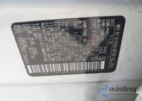 2021 Nissan Rogue Platinum Fwd from USA, damaged, VIN JN8AT3DC1MW101136